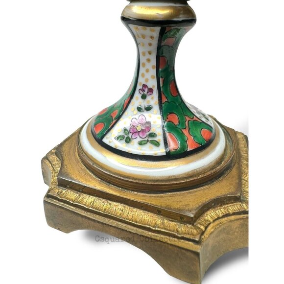 Antique French Sèvres-Style Porcelain Vases Pair w/ Gilt Bases 19th C - Picture 16 of 16